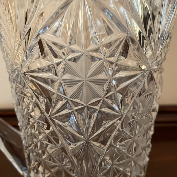 Vintage Large Cut Crystal Water Pitcher with Pedestal Base - Picture 2 of 8